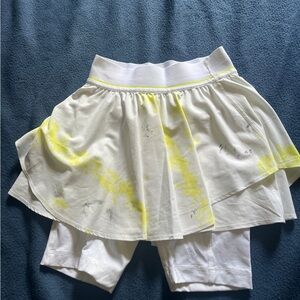 Lululemon Athletica White Skirt with Yellow Accents